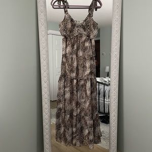 Express abstract animal print maxi dress, size XS